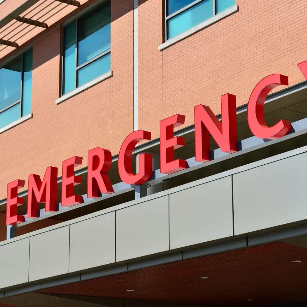 Emergency room entrance providing critical mental health support services.