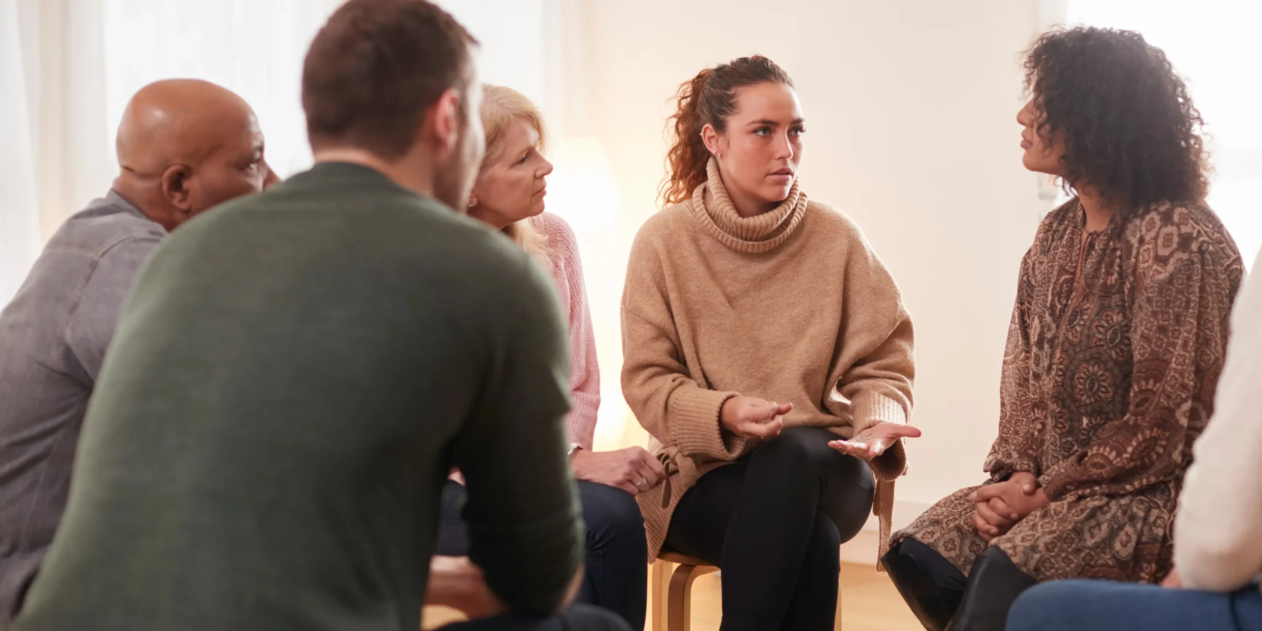 Group therapy session for mental health support in Hamilton